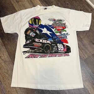 Vintage 1997 Jeff Burton Exide Batteries Texas Motor Speedway T-Shirt Large PX